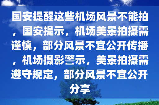 国安提醒这些机场风景不能拍，国安提示，机场美景拍摄需谨慎，部分风景不宜公开传播，机场摄影警示，美景拍摄需遵守规定，部分风景不宜公开分享