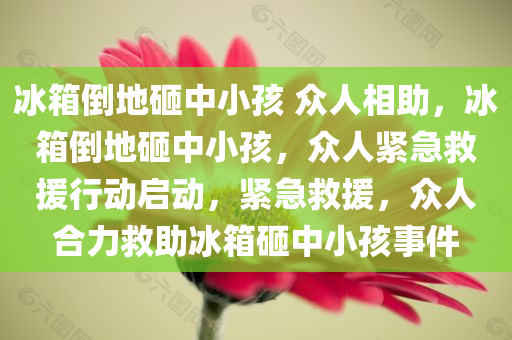 冰箱倒地砸中小孩 众人相助，冰箱倒地砸中小孩，众人紧急救援行动启动，紧急救援，众人合力救助冰箱砸中小孩事件