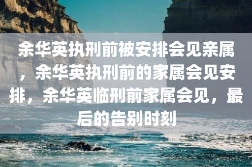 余华英执刑前被安排会见亲属，余华英执刑前的家属会见安排，余华英临刑前家属会见，最后的告别时刻