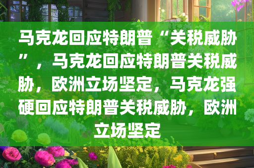 马克龙回应特朗普“关税威胁”，马克龙回应特朗普关税威胁，欧洲立场坚定，马克龙强硬回应特朗普关税威胁，欧洲立场坚定