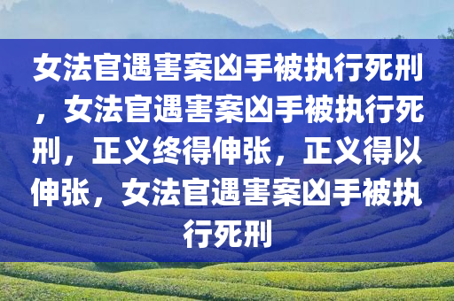 女法官遇害案凶手被执行死刑，女法官遇害案凶手被执行死刑，正义终得伸张，正义得以伸张，女法官遇害案凶手被执行死刑