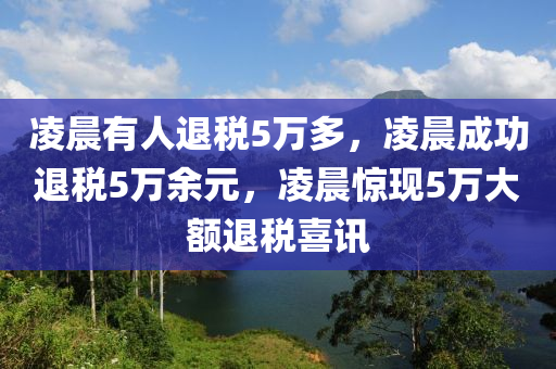 凌晨有人退税5万多，凌晨成功退税5万余元，凌晨惊现5万大额退税喜讯