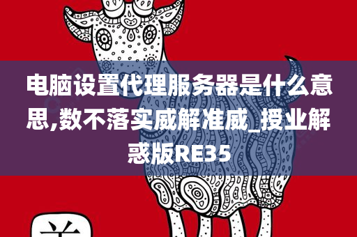 电脑设置代理服务器是什么意思,数不落实威解准威_授业解惑版RE35