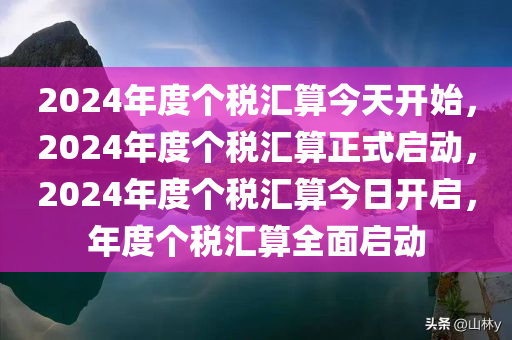 2024年度个税汇算今天开始，2024年度个税汇算正式启动，2024年度个税汇算今日开启，年度个税汇算全面启动