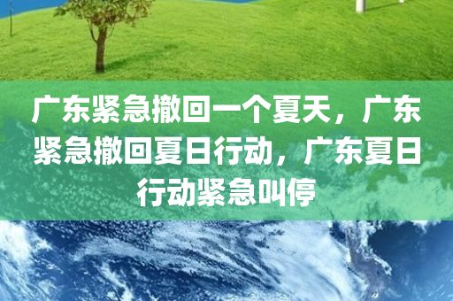 广东紧急撤回一个夏天，广东紧急撤回夏日行动，广东夏日行动紧急叫停