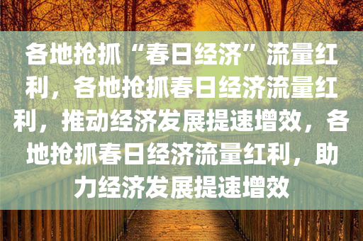 各地抢抓“春日经济”流量红利，各地抢抓春日经济流量红利，推动经济发展提速增效，各地抢抓春日经济流量红利，助力经济发展提速增效