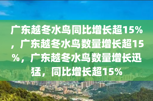 广东越冬水鸟同比增长超15%，广东越冬水鸟数量增长超15%，广东越冬水鸟数量增长迅猛，同比增长超15%