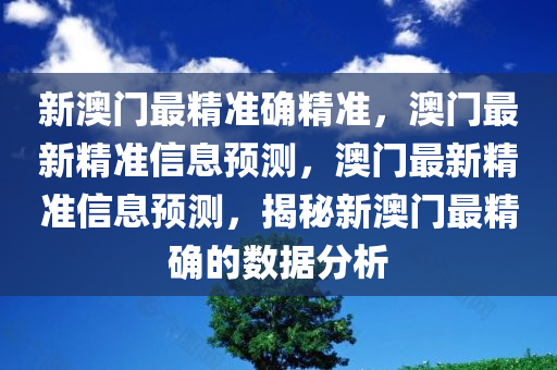 新澳门最精准确精准，澳门最新精准信息预测，澳门最新精准信息预测，揭秘新澳门最精确的数据分析