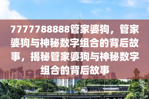 7777788888管家婆狗，管家婆狗与神秘数字组合的背后故事，揭秘管家婆狗与神秘数字组合的背后故事