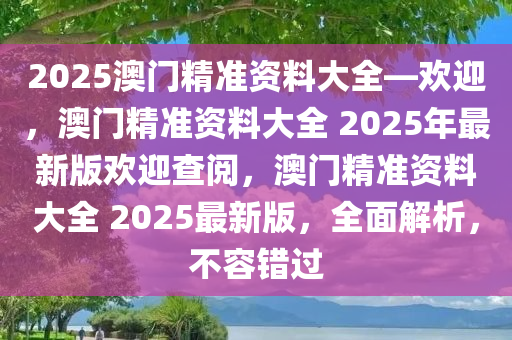 2025澳门精准资料大全—欢迎，澳门精准资料大全 2025年最新版欢迎查阅，澳门精准资料大全 2025最新版，全面解析，不容错过