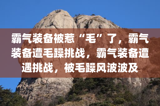 霸气装备被惹“毛”了，霸气装备遭毛躁挑战，霸气装备遭遇挑战，被毛躁风波波及