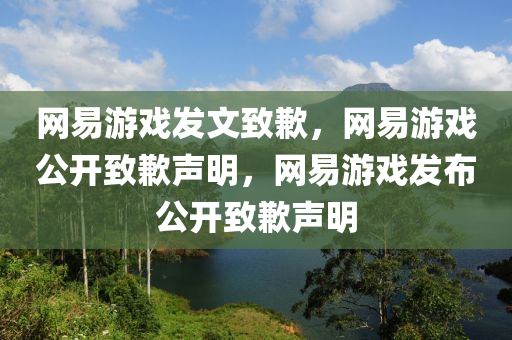 网易游戏发文致歉，网易游戏公开致歉声明，网易游戏发布公开致歉声明