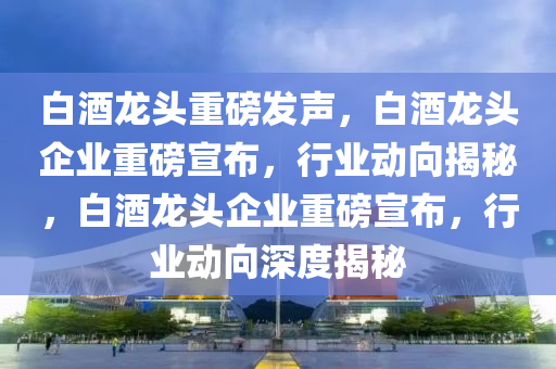 白酒龙头重磅发声，白酒龙头企业重磅宣布，行业动向揭秘，白酒龙头企业重磅宣布，行业动向深度揭秘