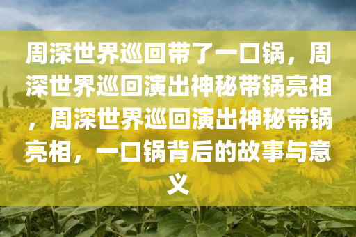 周深世界巡回带了一口锅，周深世界巡回演出神秘带锅亮相，周深世界巡回演出神秘带锅亮相，一口锅背后的故事与意义