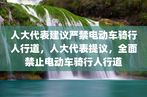 人大代表建议严禁电动车骑行人行道，人大代表提议，全面禁止电动车骑行人行道