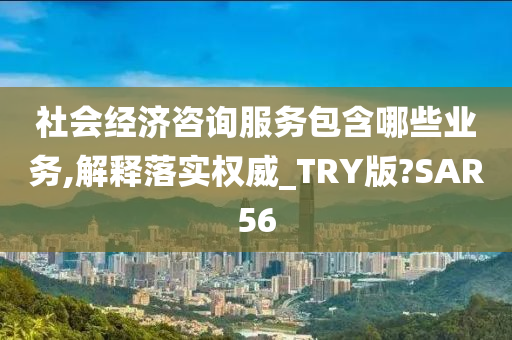 社会经济咨询服务包含哪些业务,解释落实权威_TRY版?SAR56