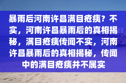 暴雨后河南许昌满目疮痍？不实，河南许昌暴雨后的真相揭秘，满目疮痍传闻不实，河南许昌暴雨后的真相揭秘，传闻中的满目疮痍并不属实