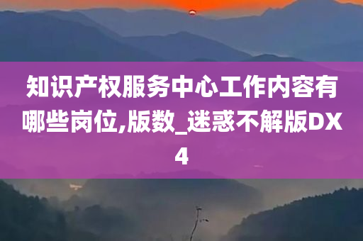 知识产权服务中心工作内容有哪些岗位,版数_迷惑不解版DX4