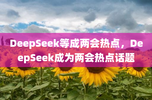 DeepSeek等成两会热点，DeepSeek成为两会热点话题