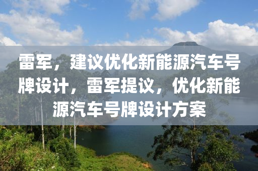 雷军，建议优化新能源汽车号牌设计，雷军提议，优化新能源汽车号牌设计方案