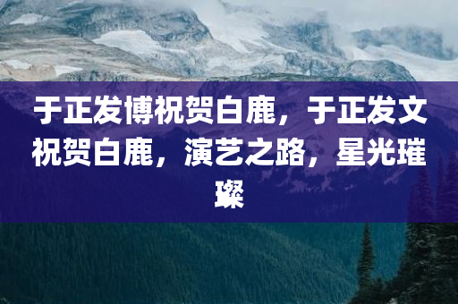 于正发博祝贺白鹿，于正发文祝贺白鹿，演艺之路，星光璀璨