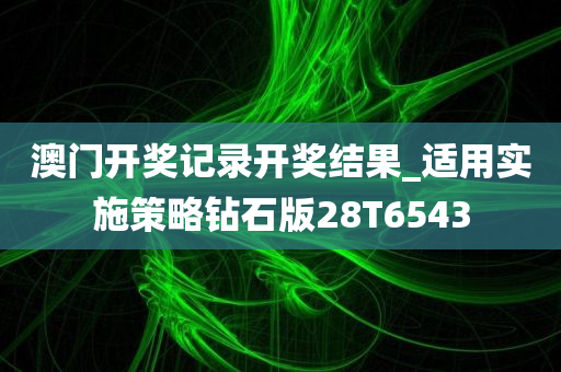 澳门开奖记录开奖结果_适用实施策略钻石版28T6543