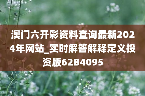 澳门六开彩资料查询最新2024年网站_实时解答解释定义投资版62B4095