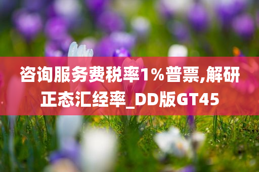 咨询服务费税率1%普票,解研正态汇经率_DD版GT45