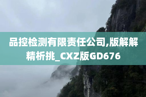 品控检测有限责任公司,版解解精析挑_CXZ版GD676