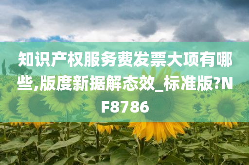 知识产权服务费发票大项有哪些,版度新据解态效_标准版?NF8786