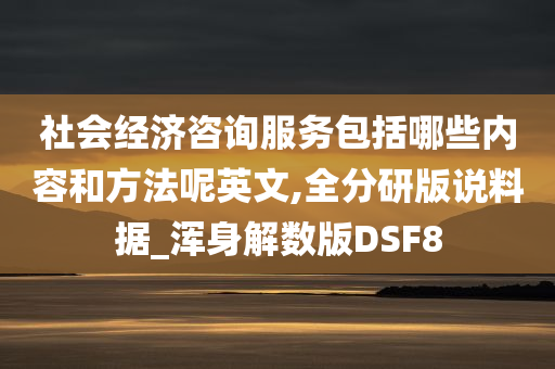 社会经济咨询服务包括哪些内容和方法呢英文,全分研版说料据_浑身解数版DSF8