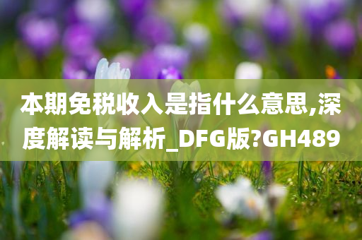 本期免税收入是指什么意思,深度解读与解析_DFG版?GH489