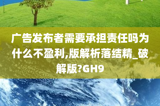 广告发布者需要承担责任吗为什么不盈利,版解析落结精_破解版?GH9