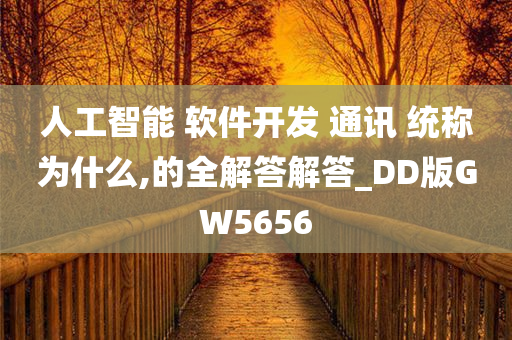 人工智能 软件开发 通讯 统称为什么,的全解答解答_DD版GW5656