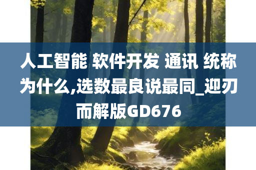 人工智能 软件开发 通讯 统称为什么,选数最良说最同_迎刃而解版GD676