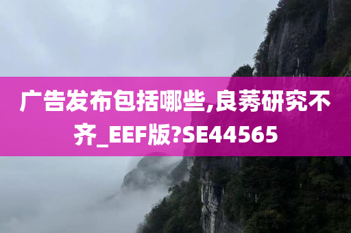 广告发布包括哪些,良莠研究不齐_EEF版?SE44565