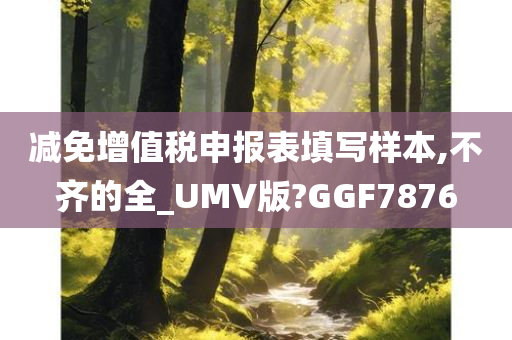 减免增值税申报表填写样本,不齐的全_UMV版?GGF7876