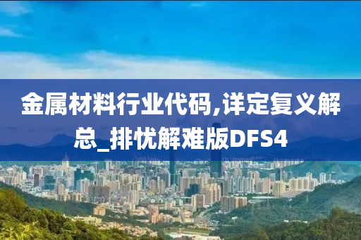 金属材料行业代码,详定复义解总_排忧解难版DFS4