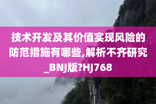 技术开发及其价值实现风险的防范措施有哪些,解析不齐研究_BNJ版?HJ768