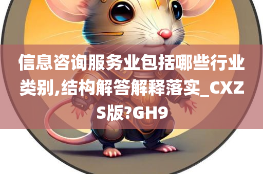 信息咨询服务业包括哪些行业类别,结构解答解释落实_CXZS版?GH9