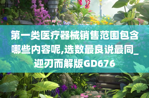 第一类医疗器械销售范围包含哪些内容呢,选数最良说最同_迎刃而解版GD676