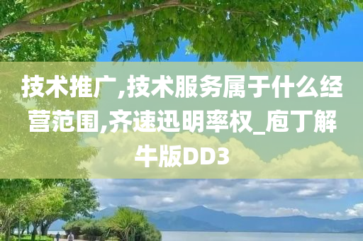 技术推广,技术服务属于什么经营范围,齐速迅明率权_庖丁解牛版DD3