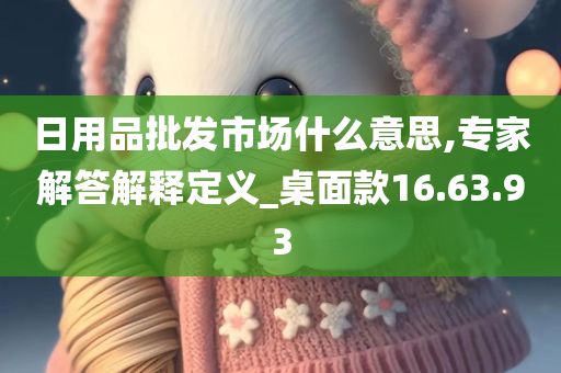 日用品批发市场什么意思,专家解答解释定义_桌面款16.63.93