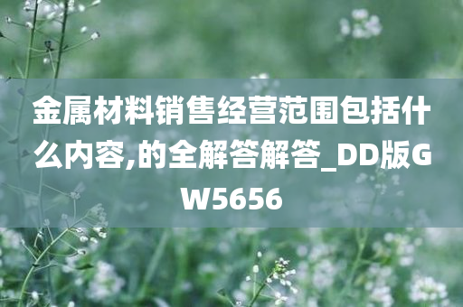 金属材料销售经营范围包括什么内容,的全解答解答_DD版GW5656