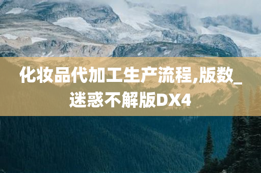 化妆品代加工生产流程,版数_迷惑不解版DX4