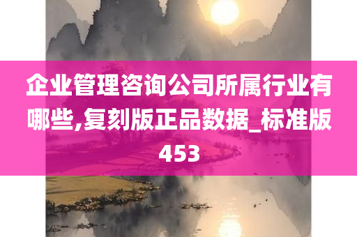 企业管理咨询公司所属行业有哪些,复刻版正品数据_标准版453