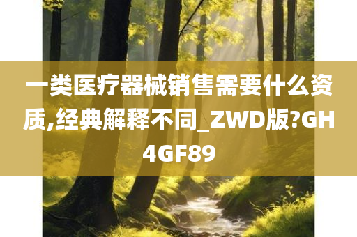 一类医疗器械销售需要什么资质,经典解释不同_ZWD版?GH4GF89