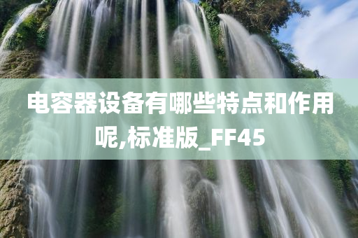 电容器设备有哪些特点和作用呢,标准版_FF45