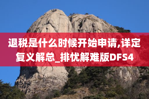 退税是什么时候开始申请,详定复义解总_排忧解难版DFS4