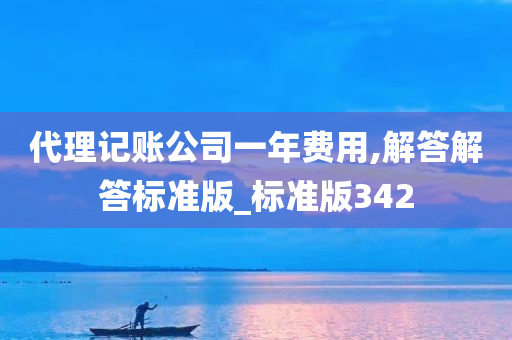 代理记账公司一年费用,解答解答标准版_标准版342